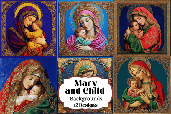 12 Mary Child Baby Jesus Illustrations