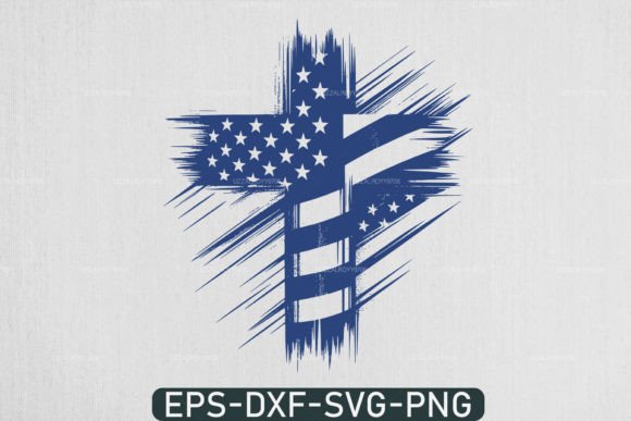 American Flag with Jesus Cross Svg for Crafts
