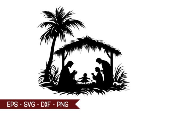Baby Jesus Silhouette Vector Design for Crafts