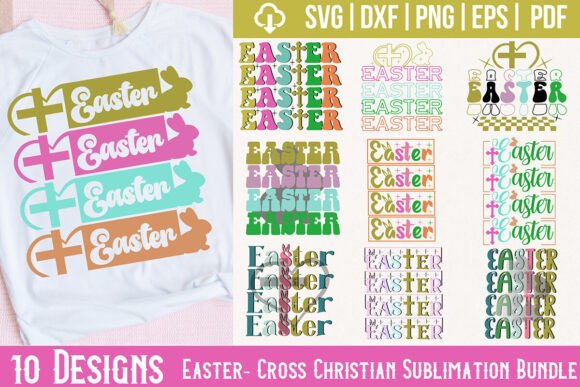 Easter Cross Christian Sublimation PNG for Crafts