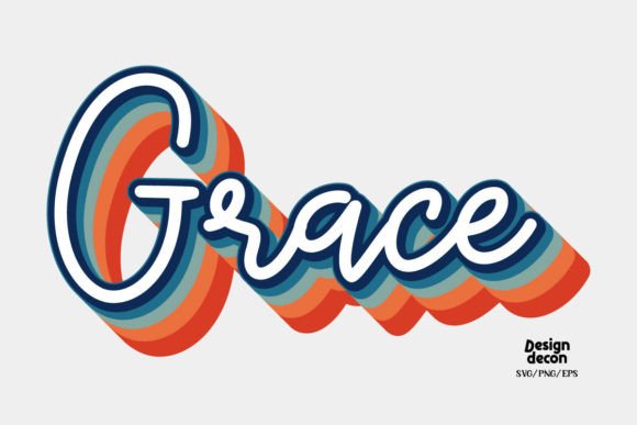Grace Christian Word Retro SVG PNG
