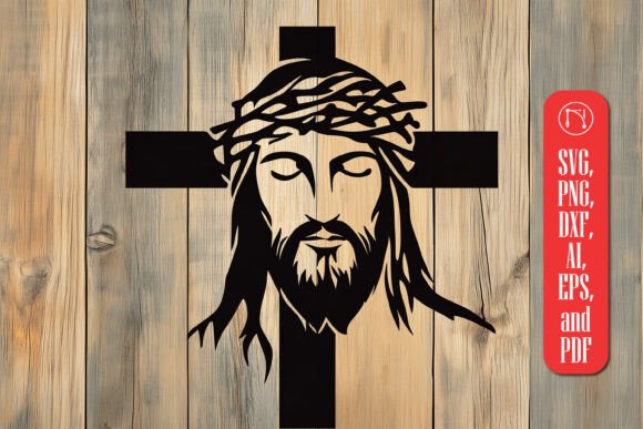 Jesus and Cross Laser Cut SVG File for Crafts