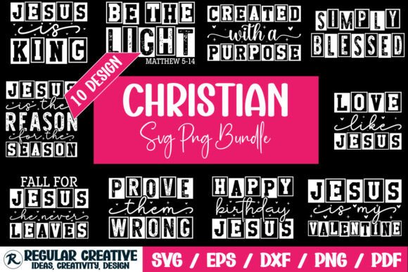 Jesus Christian SVG PNG Bundle, Crafts