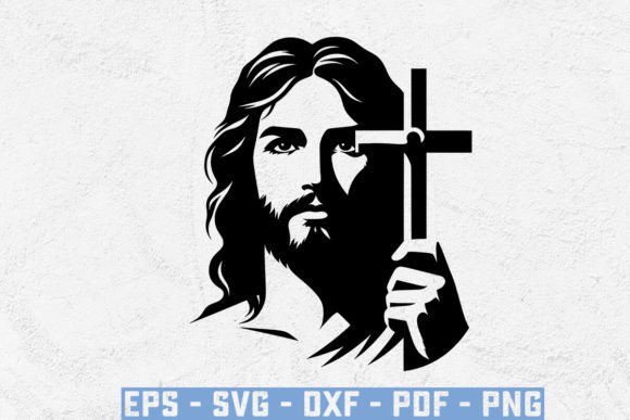 Jesus Face with Cross Svg, Crafts