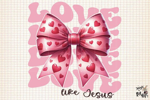 Love Like Jesus Png, Coquette Heart Bow & Crafts