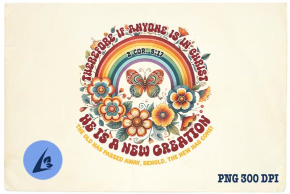 Retro Christian He is a New Creation PNG